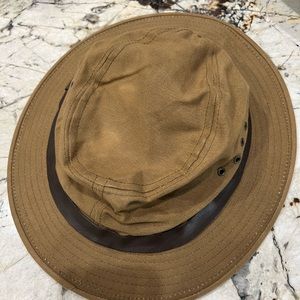 Vintage Rare Filson Tin Cloth Packer Hat Red Label